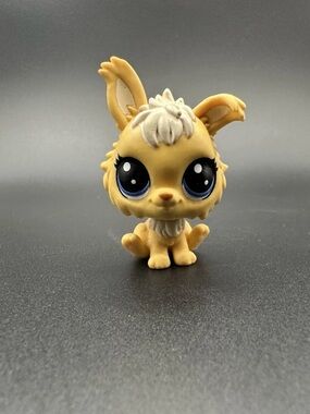 Littlest Pet Shop LPS #3-159 Tan Angora Rabbit Purple Dot Eyes Hasbro